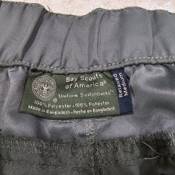 Men's Boy Scouts Of America BSA Switchback Convertible Pants Green Medium - Picture 4 of 8
